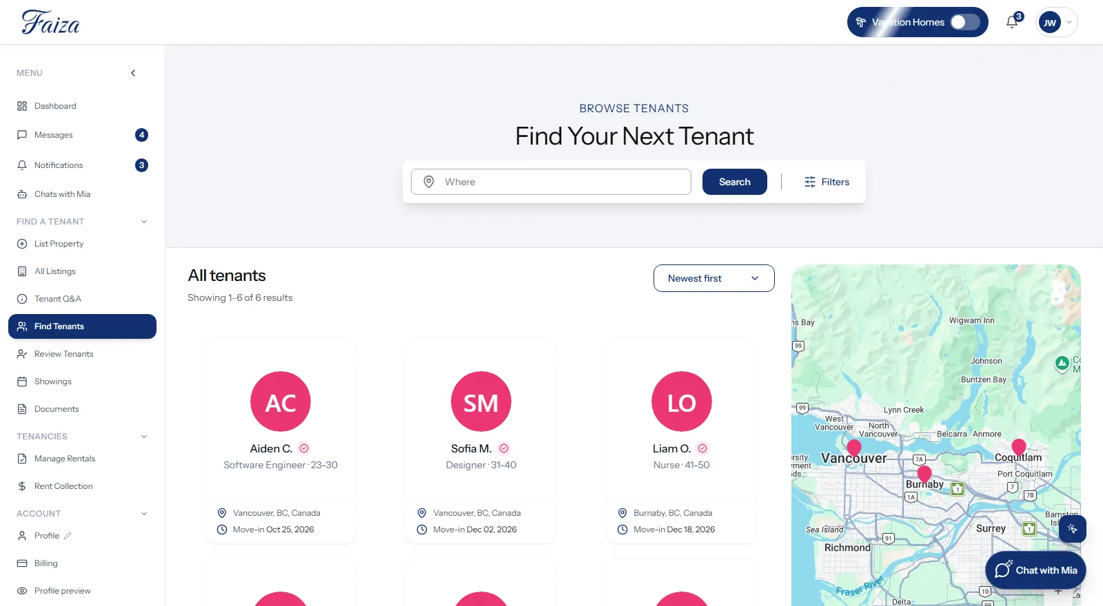 Find tenants